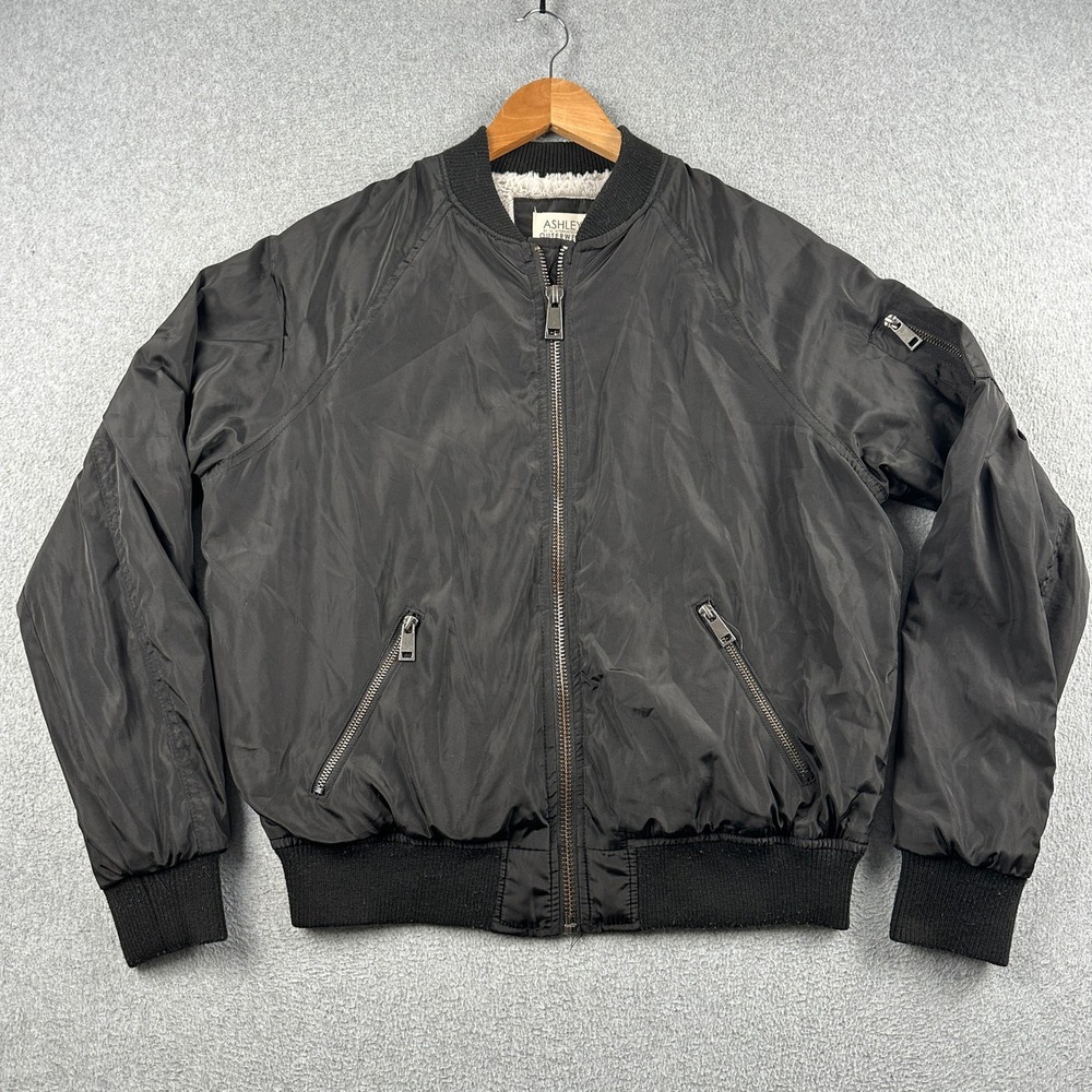 Ashley Jacket Womens M 250399-NFA-R2 Black Sherpa Lined Bomber 26 International
